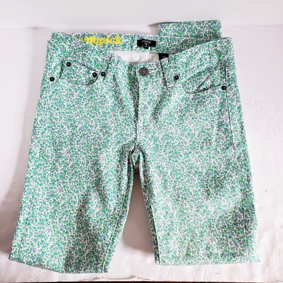 J. CREW Liberty Floral Toothpick Skinny Jeans 24 - Picture 2 of 9